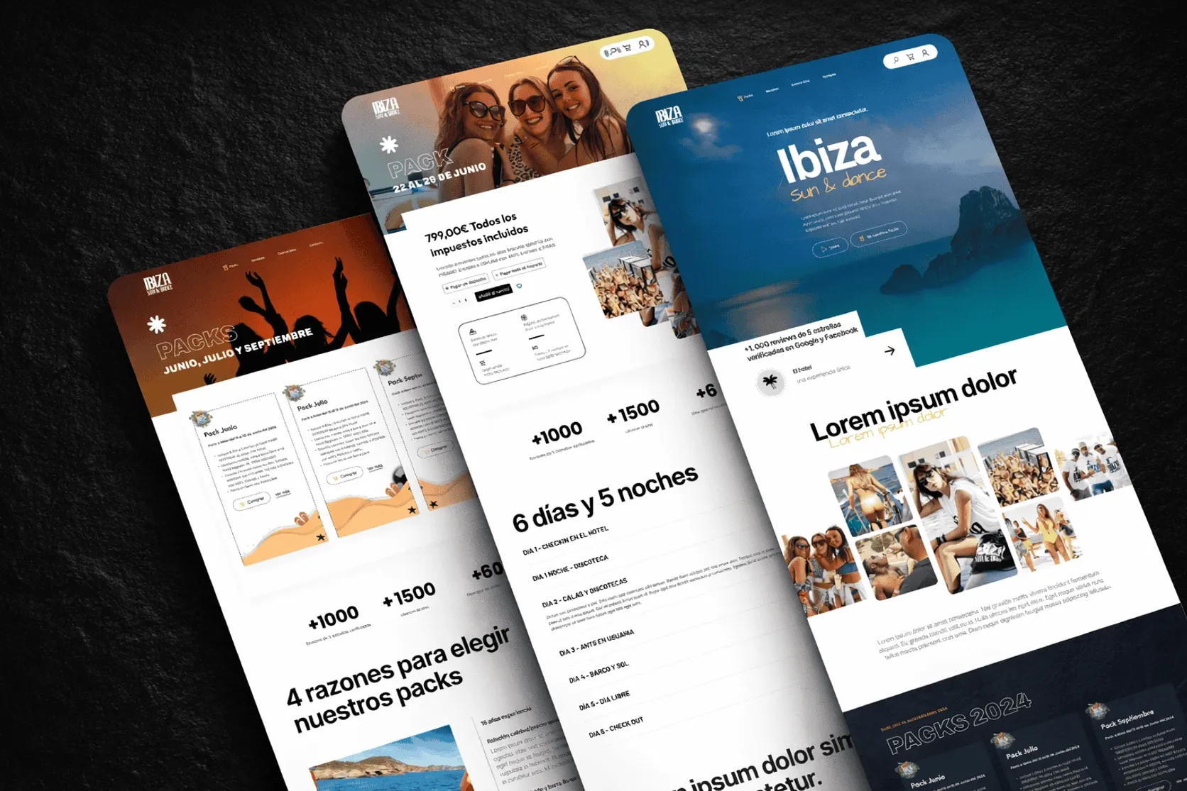 Ibiza Sun & Dance — home, packs y página de pack