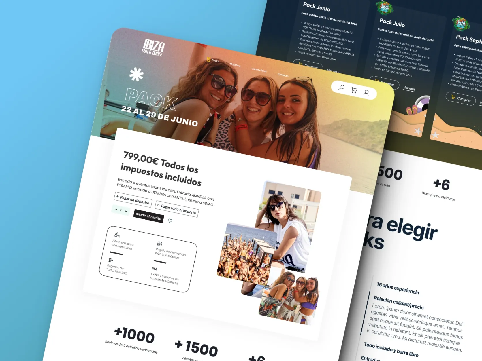 Ibiza Sun & Dance — página de pack y checkout