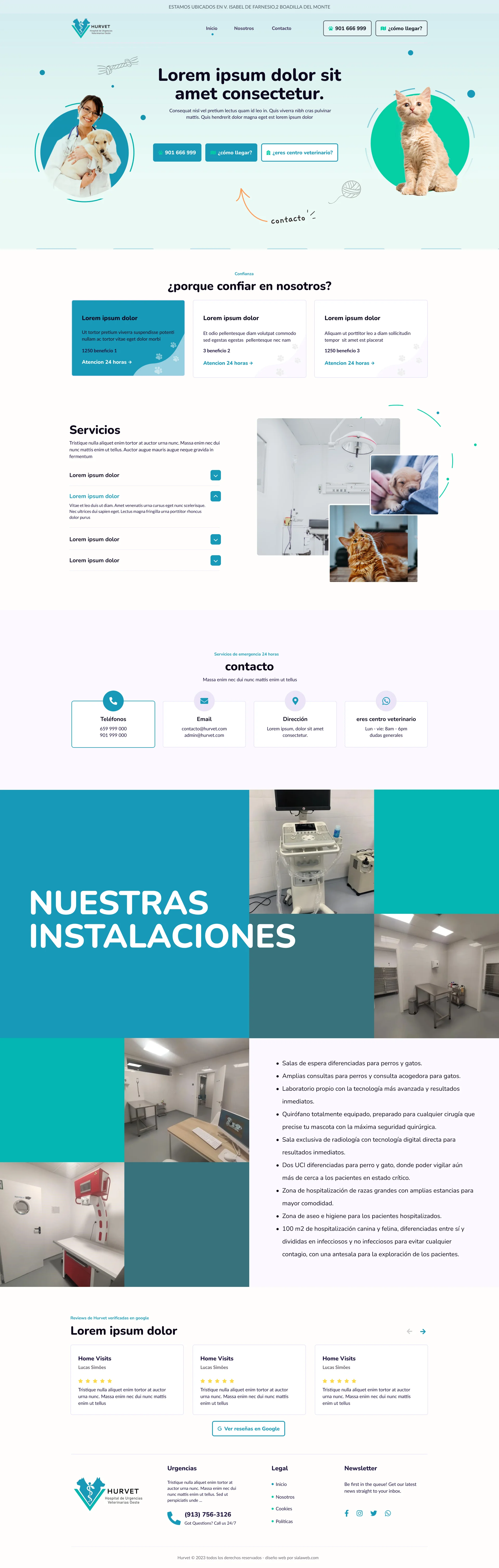 Hurvet — web clínica veterinaria